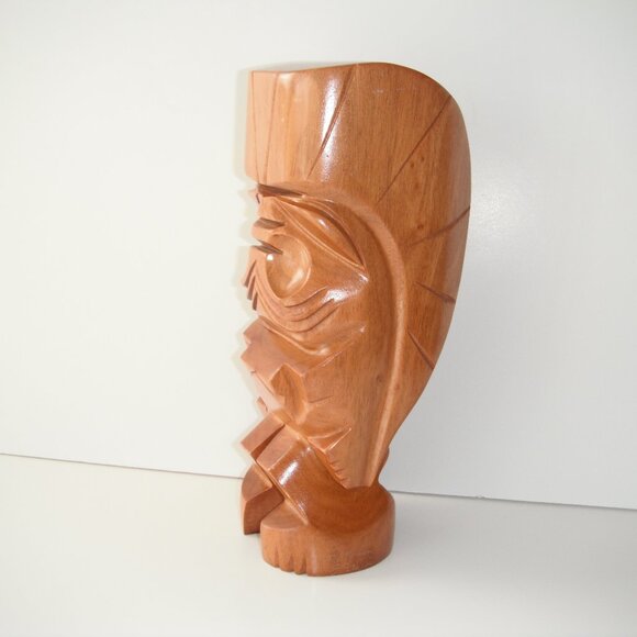 Hand Carved Solid Milo Wood Totem 10" High Maui Hawaii Figure Statue Sculpture - Picture 4 of 9